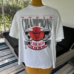 Vintage Locker Line 1992 World Champion Chicago Bulls T Shirt, Single Stitch USA